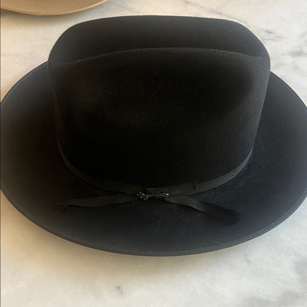 Stetson Black Open Road Felt Hat with Ivory Satin Lining